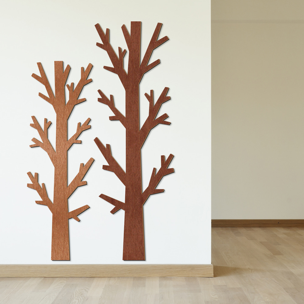 우드스티커 숲속나무 (컬러완제품) 벽포인트스티커 디자인스티커